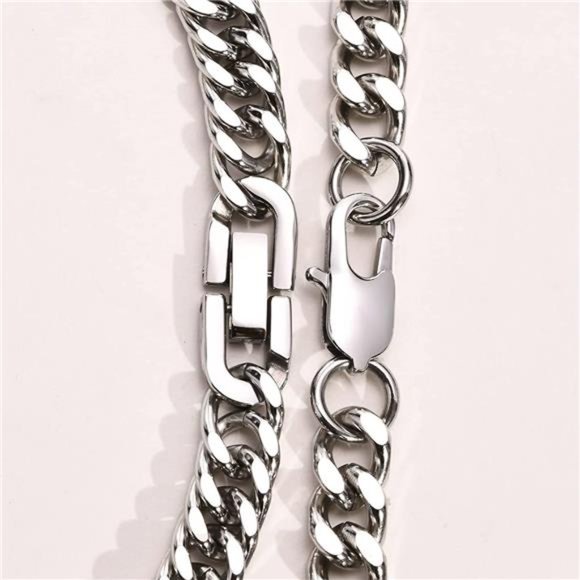 2Pcs Cuban Link Chain Bracelet Set Sturdy Stainless Steel Curb Width Cuban Link - Picture 2 of 6